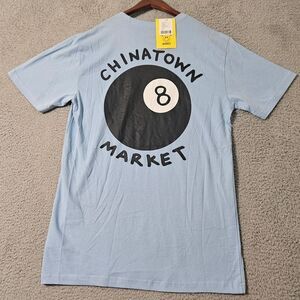 Chinatown Market Blue Mens Size Large T Shirt 8 Ball New w/‎ 1 small Defect